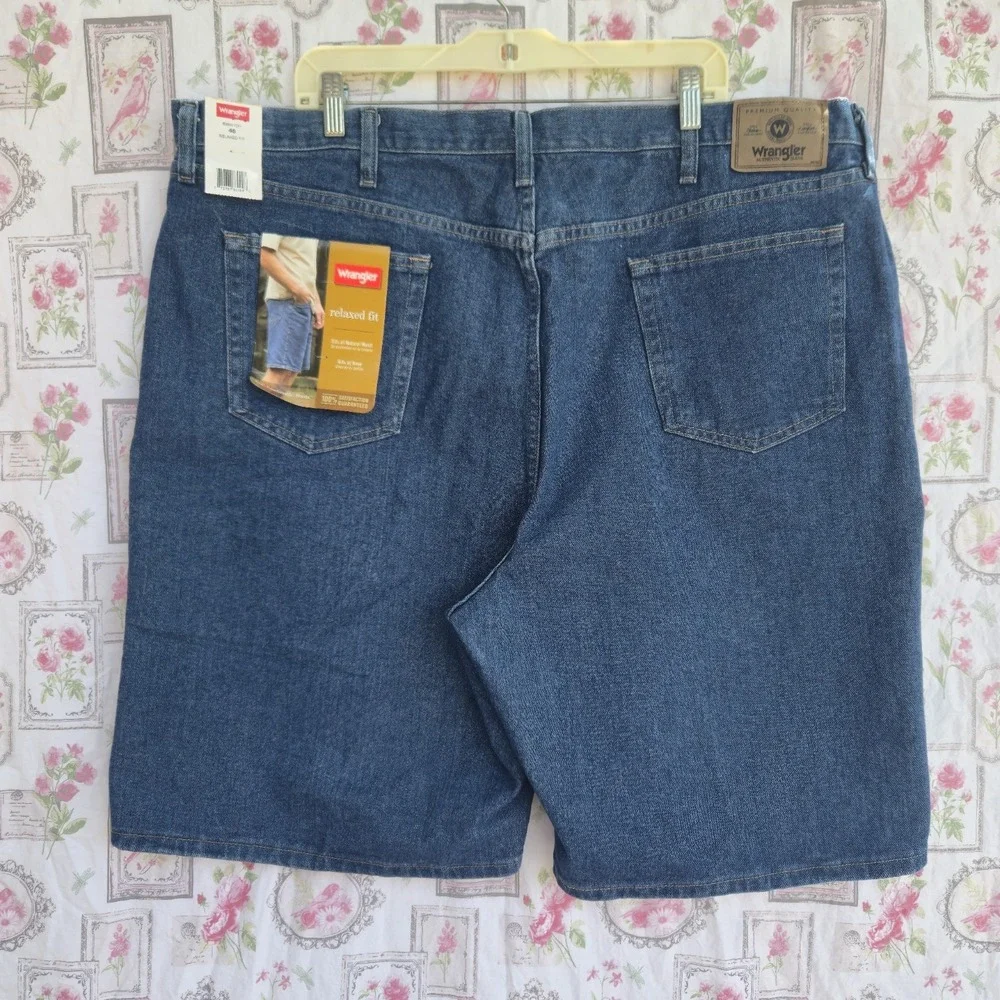 VTG‎ NWT Wrangler Men's Relaxed Fit Denim Shorts Blue 5-Pocket Cotton Size 46